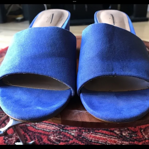 🎉HP🎉 EXPRESS Cornflower Periwinkle Block 2.5” Heels Size 7 - Picture 3 of 7